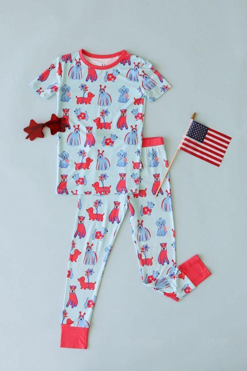 Patriotic Pups Kids' Bamboo Two-Piece Pajama Set