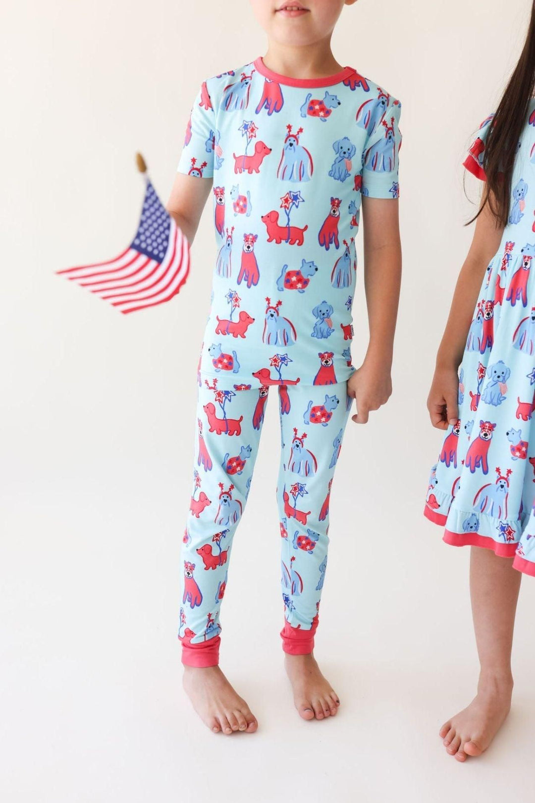 Patriotic Pups Bamboo Kids Pajamas - 2 Piece Set