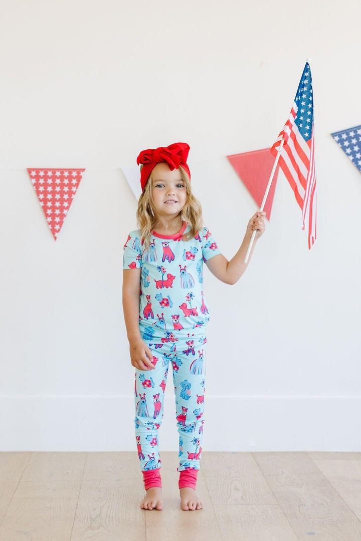 Patriotic Pups Bamboo Kids Pajamas - 2 Piece Set