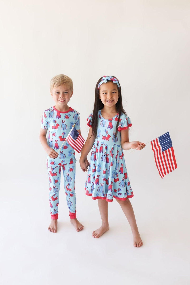 Patriotic Pups Bamboo Kids Pajamas - 2 Piece Set