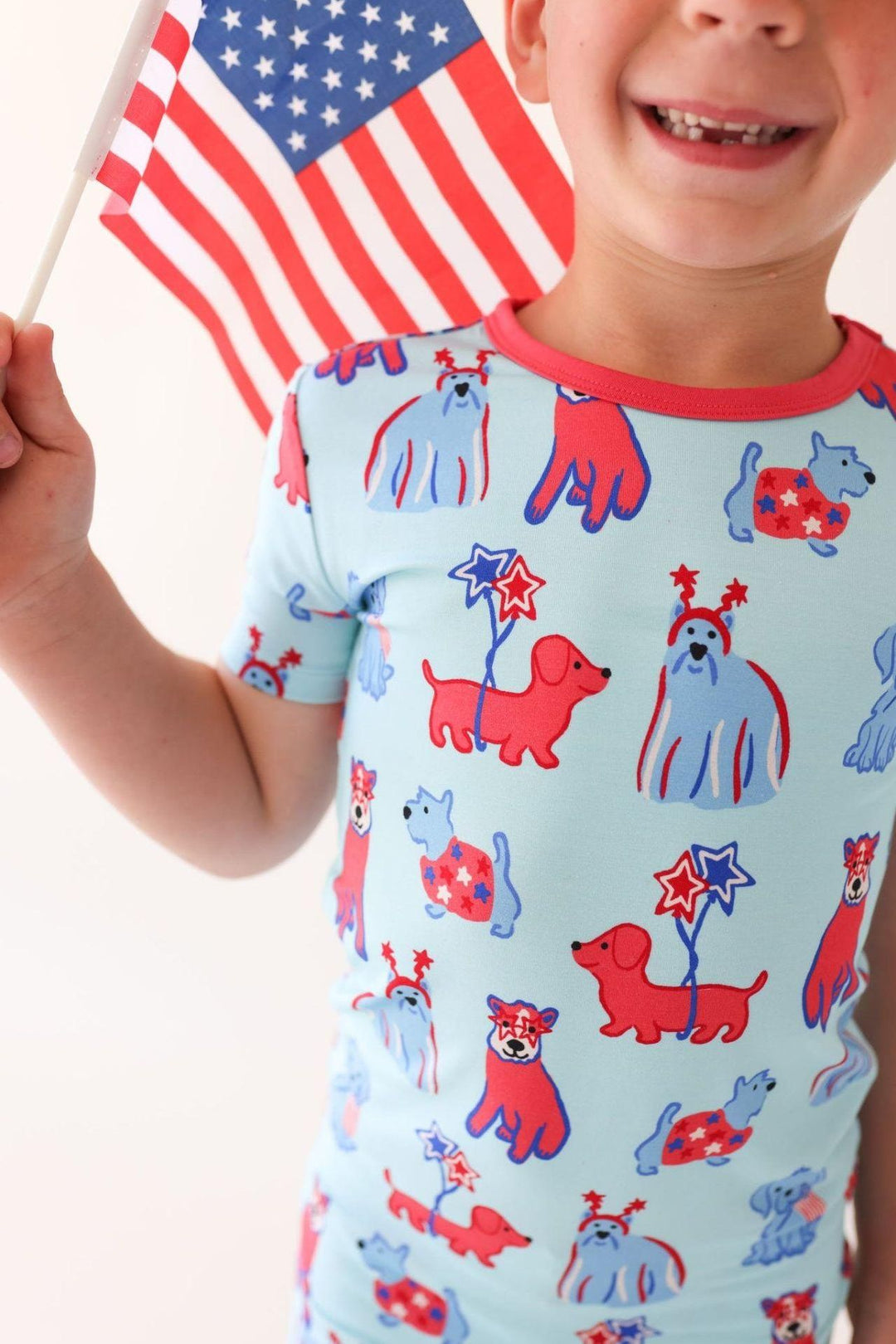 Patriotic Pups Bamboo Kids Pajamas - 2 Piece Set