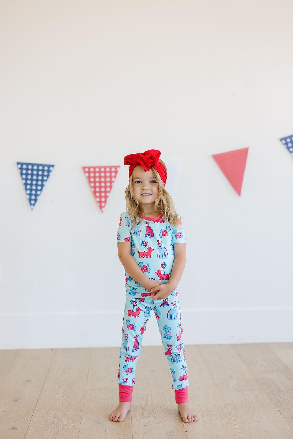 Patriotic Pups Bamboo Kids Pajamas - 2 Piece Set