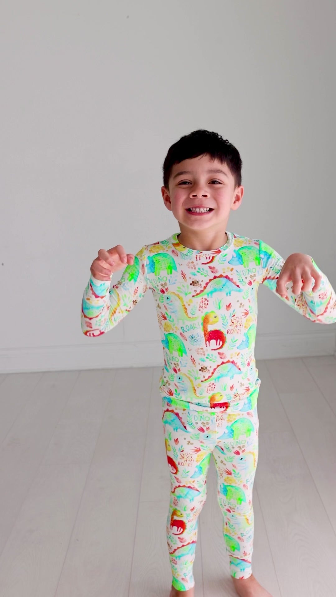 Dinosaur Print Kids' Bamboo Pajama Set