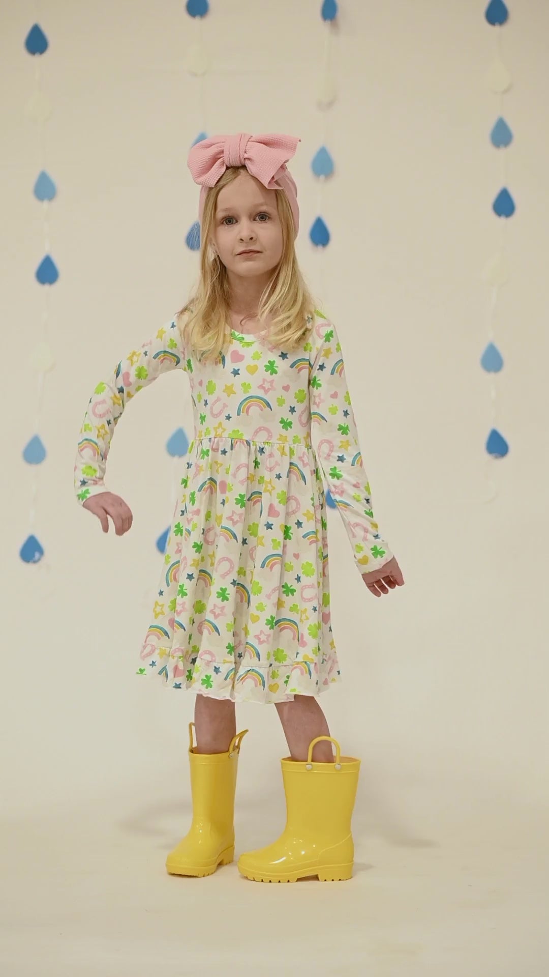 Shamrocks & Rainbows Bamboo Twirl Dress for Girls