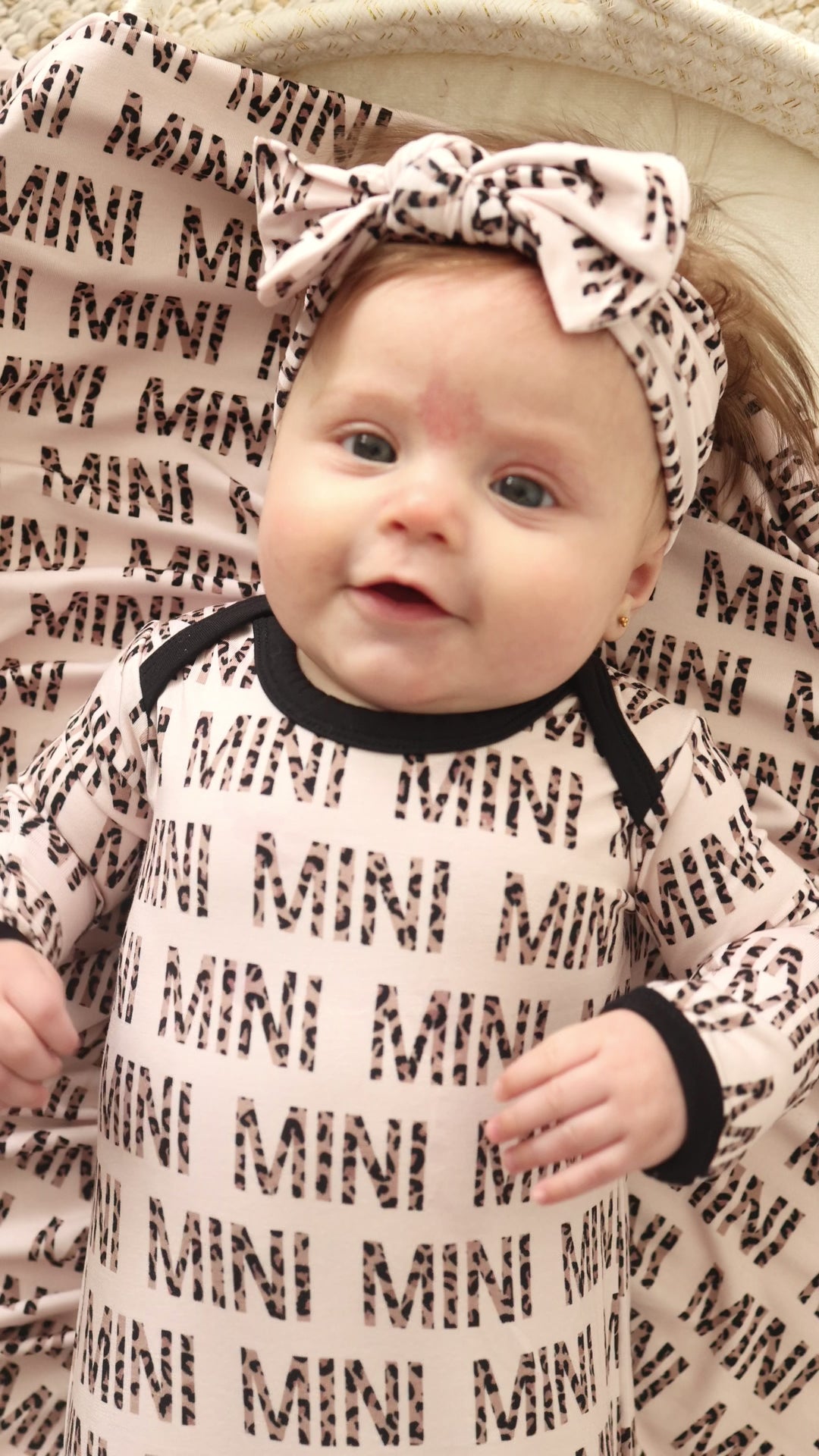 Bamboo "Mini" Leopard Newborn Gown