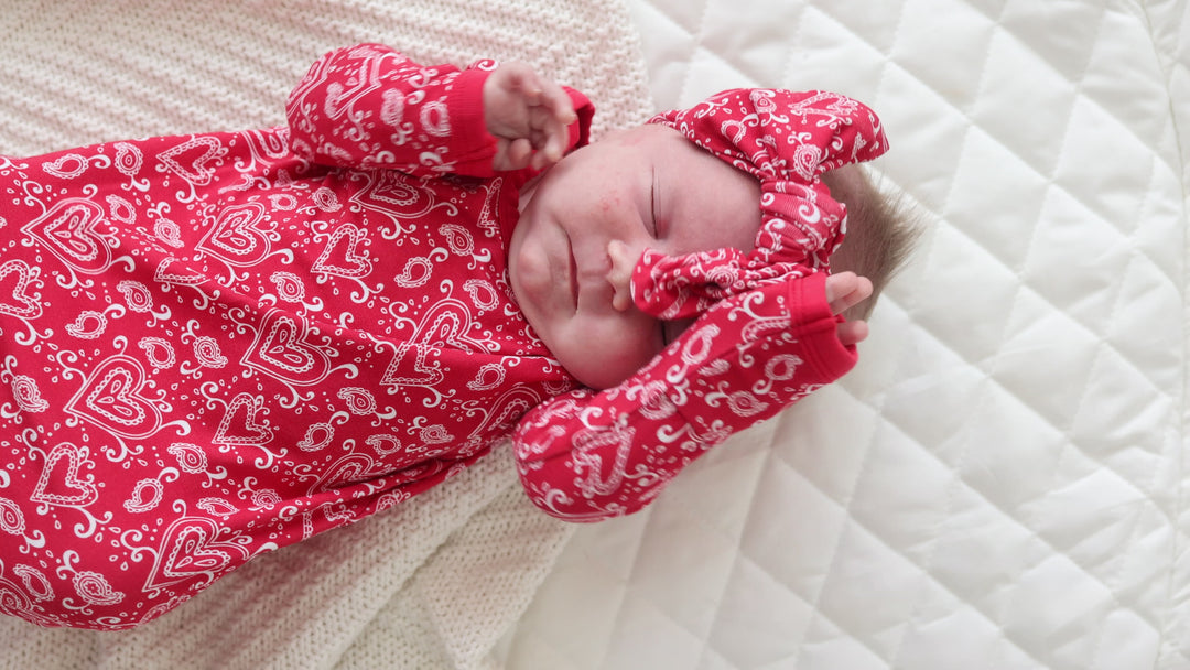 Valentine's Red Paisley Heart Infant Gown