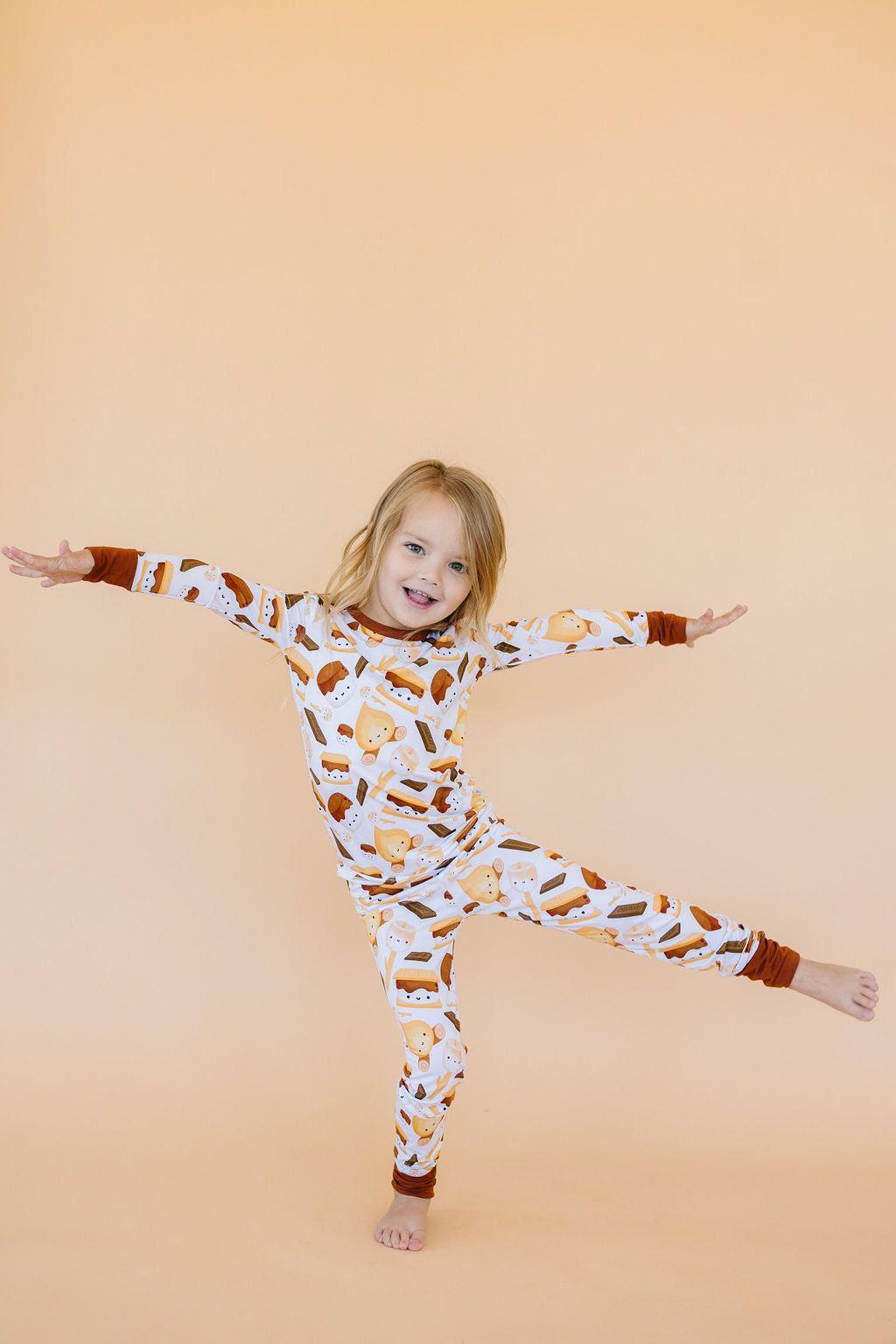 S'mores Print Bamboo Kids Pajama Set - Two Piece