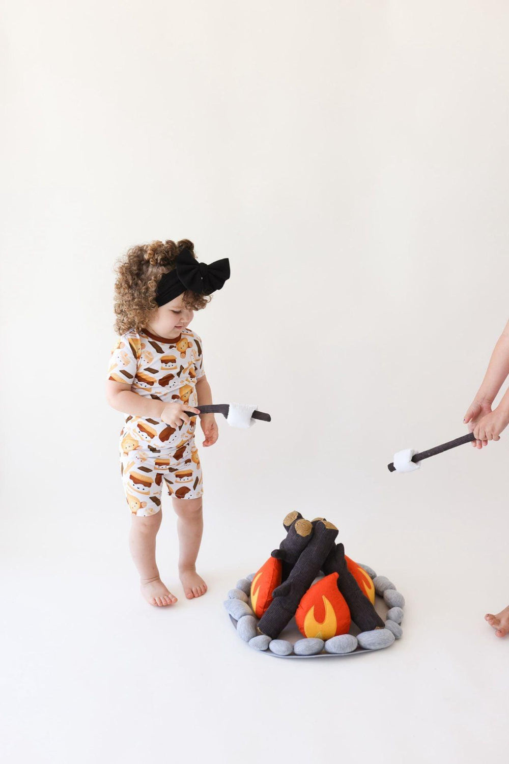 S'mores Print Bamboo Kids Pajama Shorts Set - Unisex