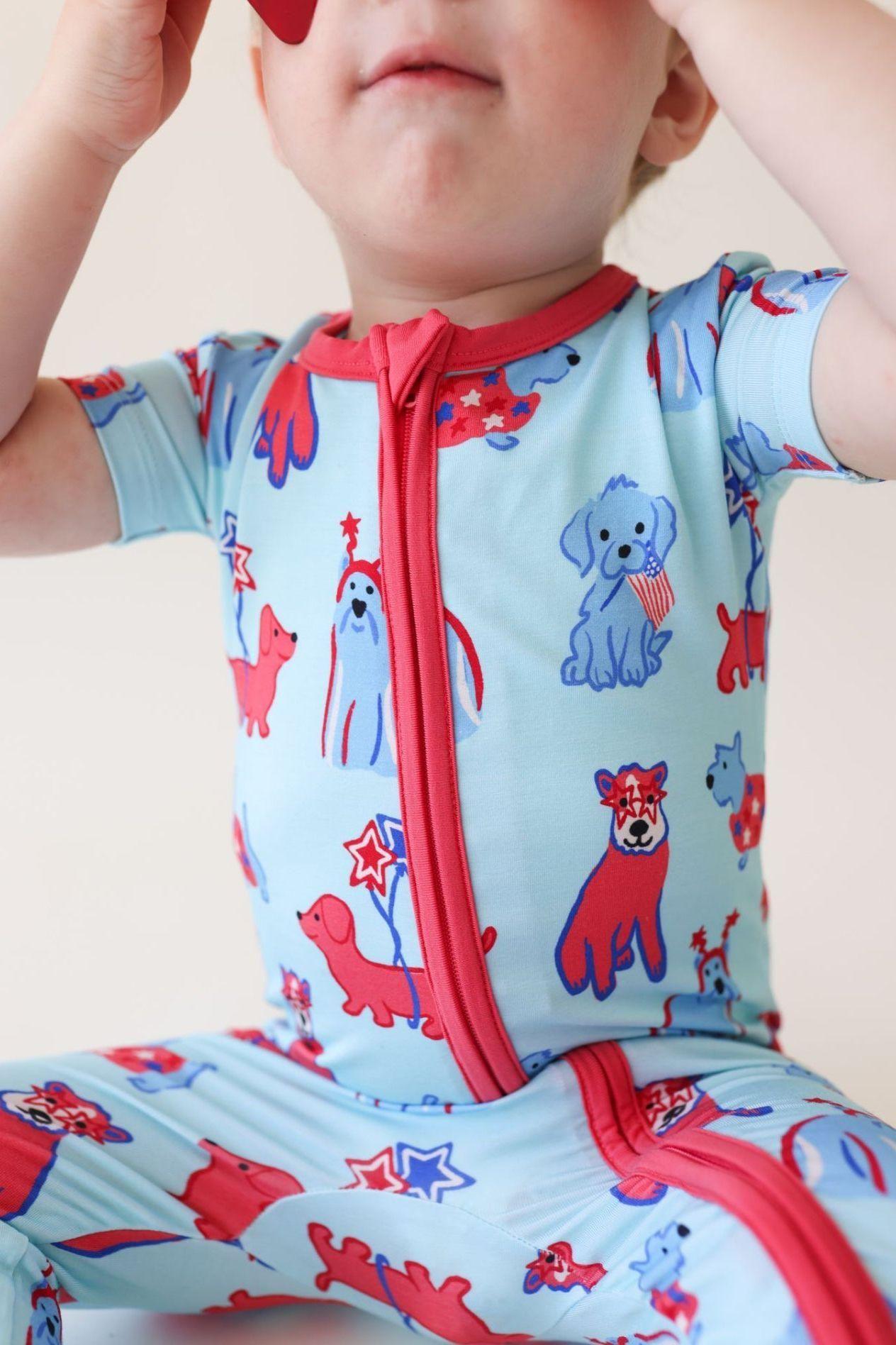 Short sleeve zipper pajamas baby sale