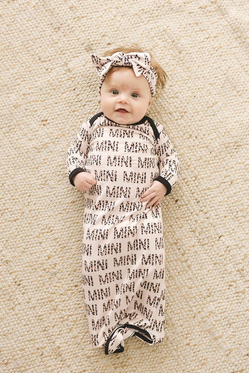 "Mini" Leopard Newborn Bamboo Knotted Gown