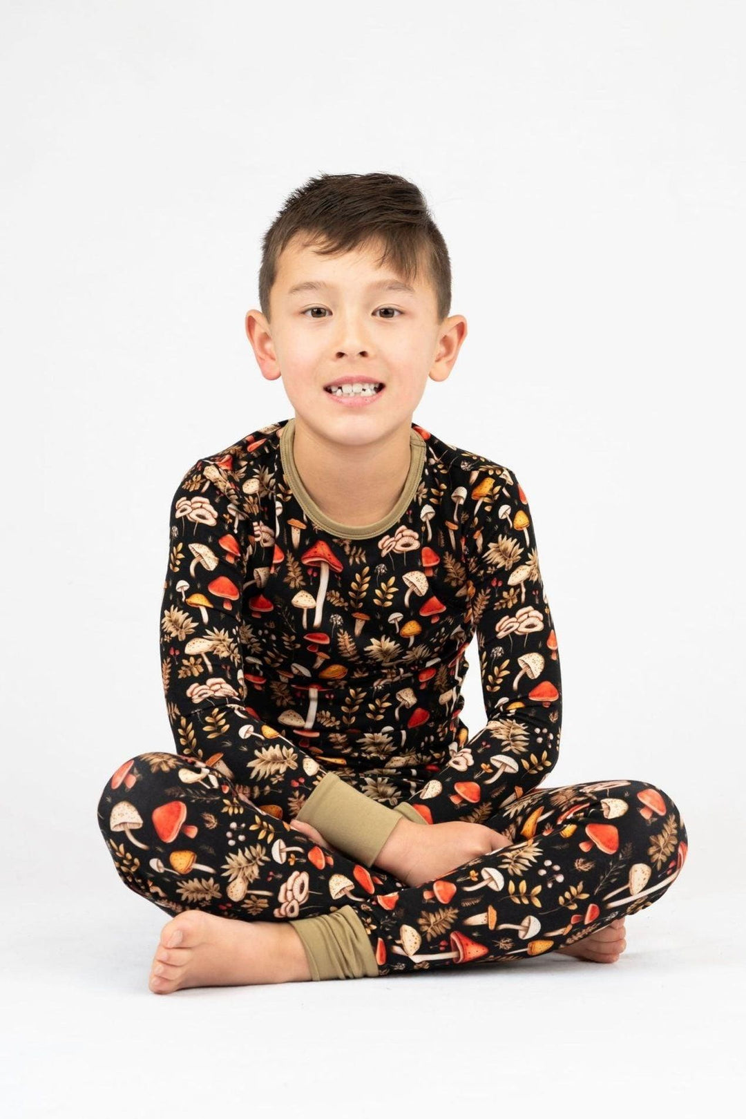 Toadstool Tales Kids' Two-Piece Mushroom Bamboo Pajamas