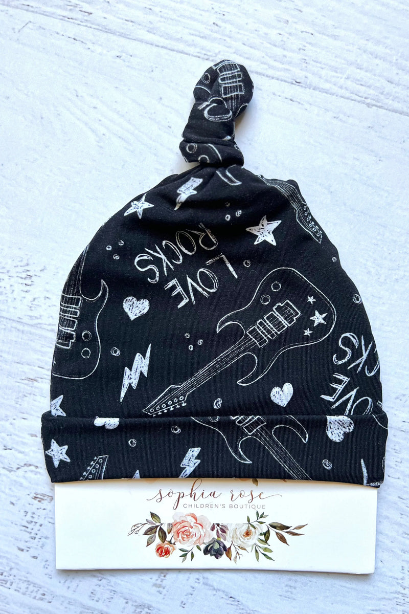 Love Rocks Bamboo Newborn Beanie