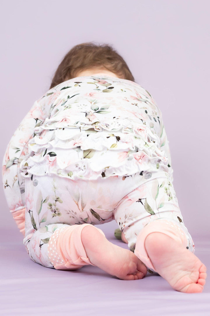 Zipper Bamboo Baby Pajamas - Watercolor Hummingbird Print Footie Zippies