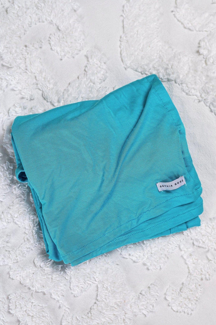 Aqua Blue Bamboo Swaddle Blanket