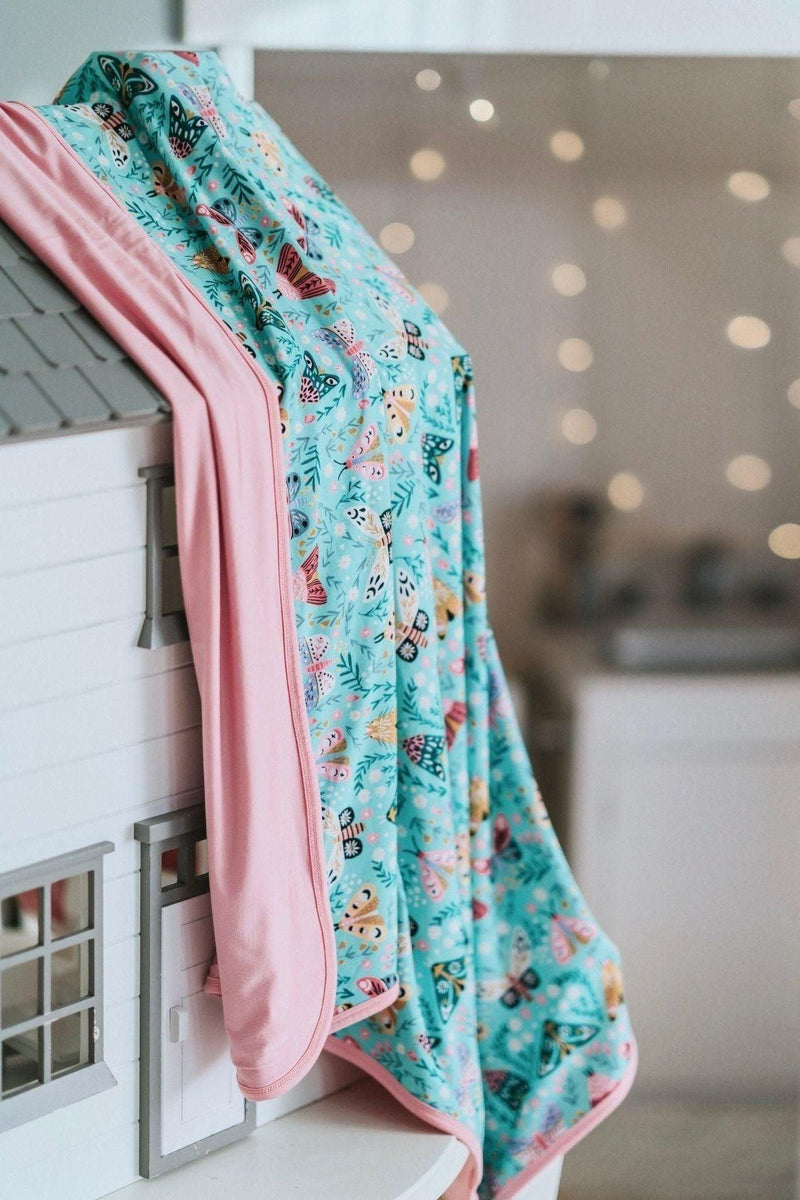 Vibrant Moth Ruffle Blanket