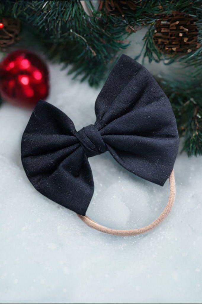 Black Bamboo Hair Bow for Babies