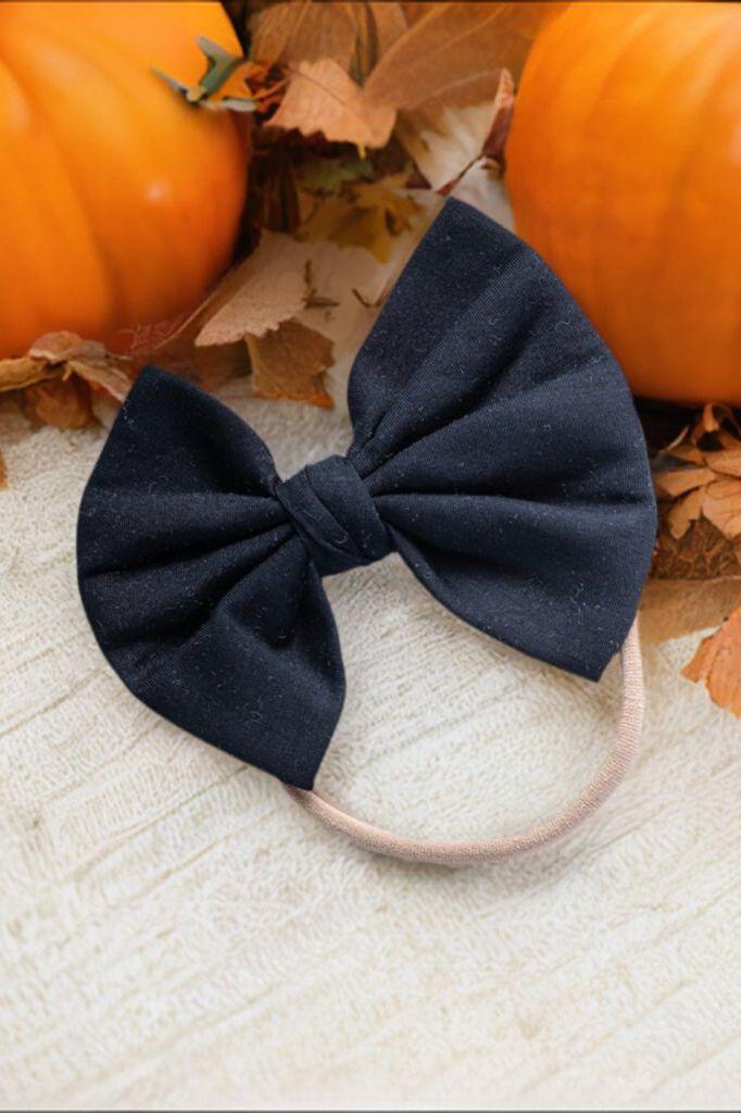 Black Bamboo Hair Bow for Babies