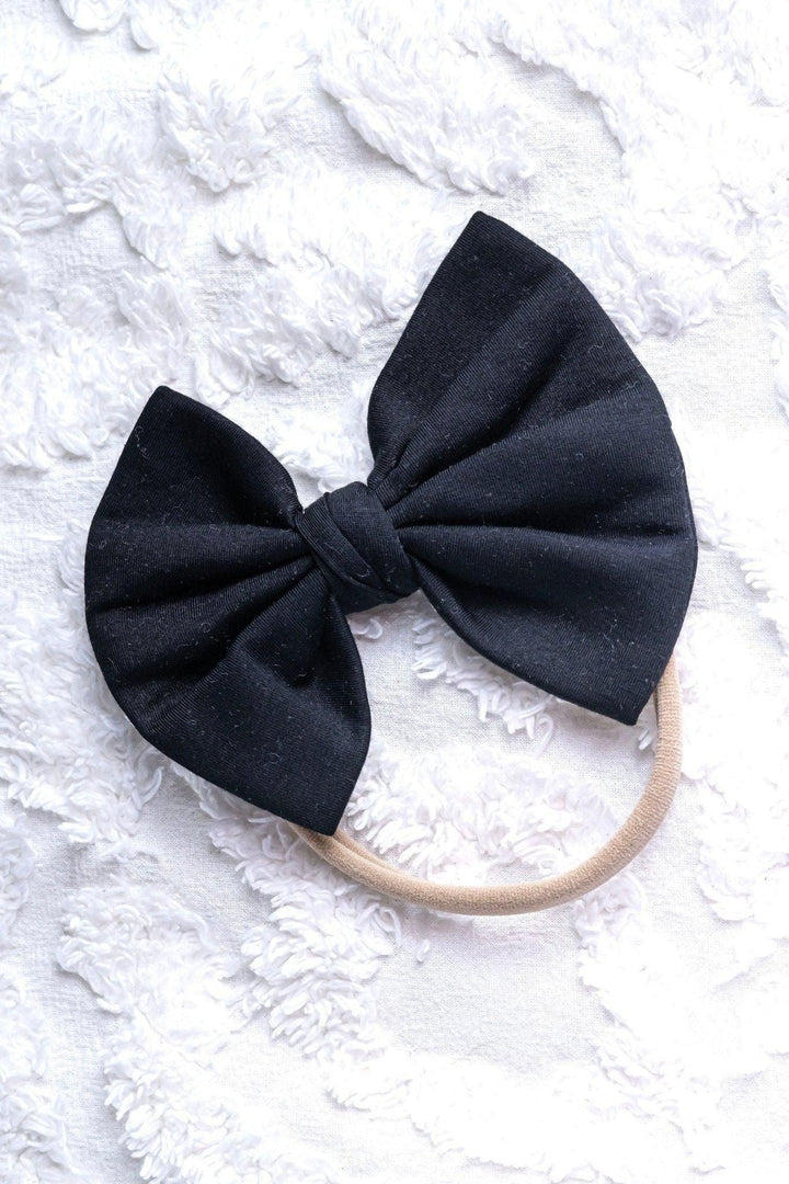 Black Bamboo Hair Bow for Babies