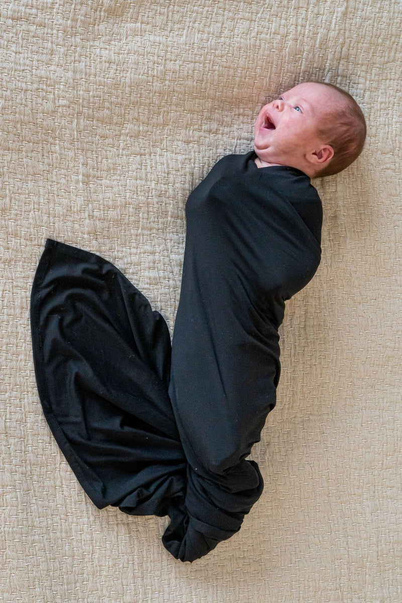 Black Newborn Bamboo Swaddle Blanket