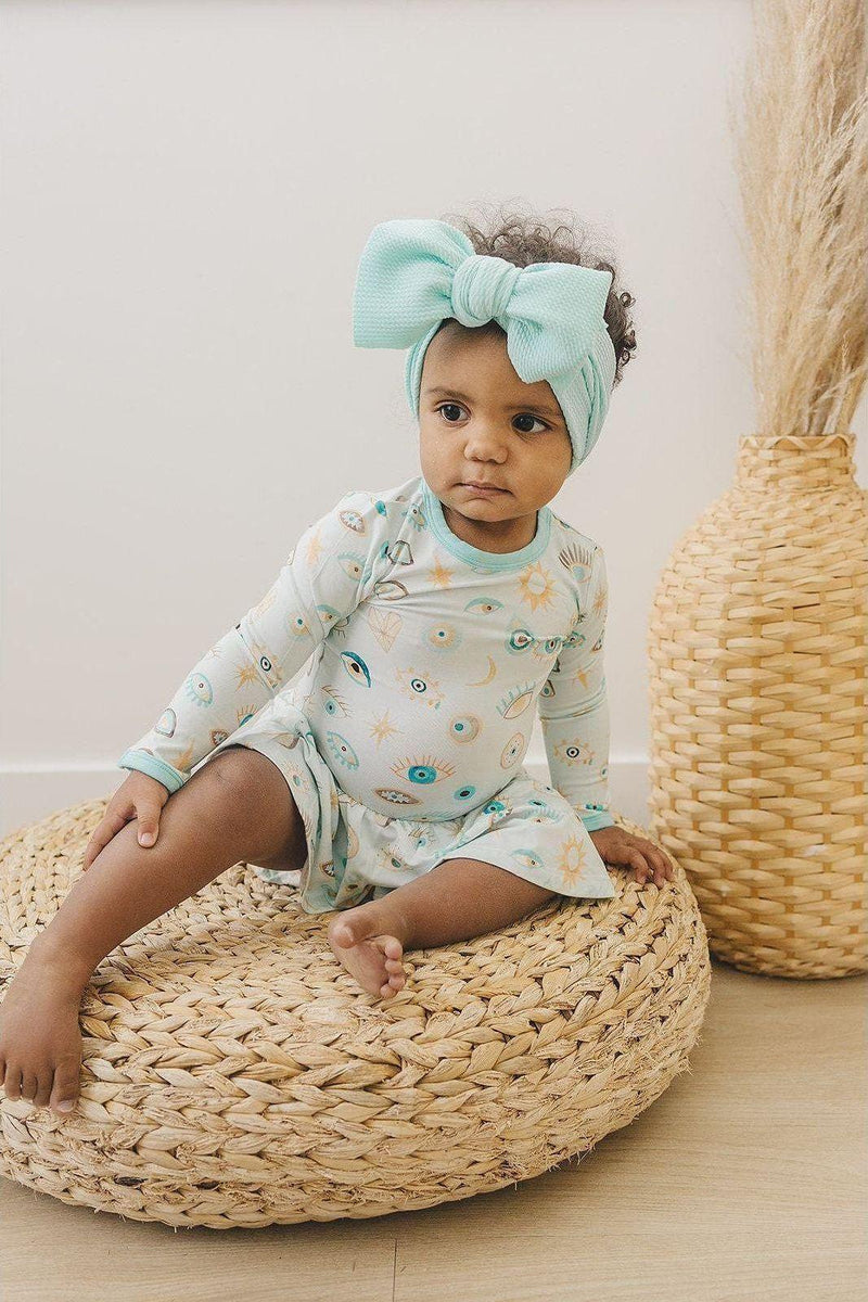 Blue Evil Eye Bamboo Romper Dress