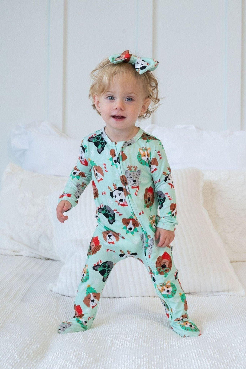 Christmas Dogs Bamboo One-Piece Zipper Pajamas