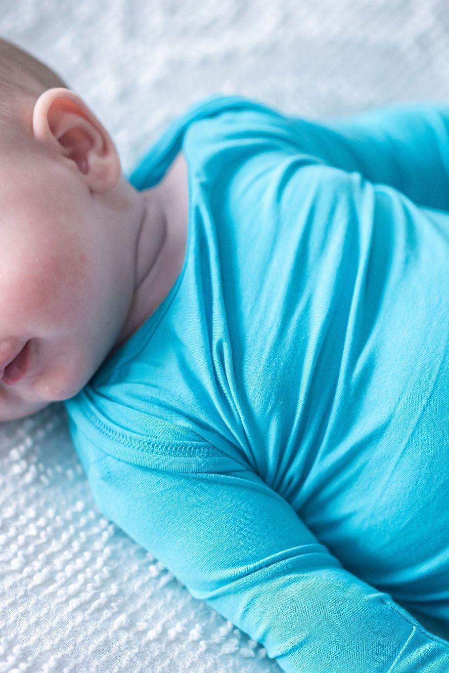 Aqua Blue Newborn Knotted Gown