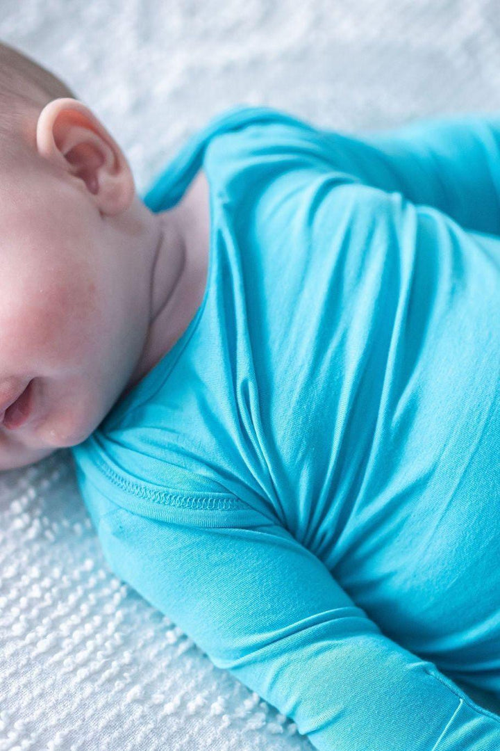 Aqua Blue Newborn Knotted Gown
