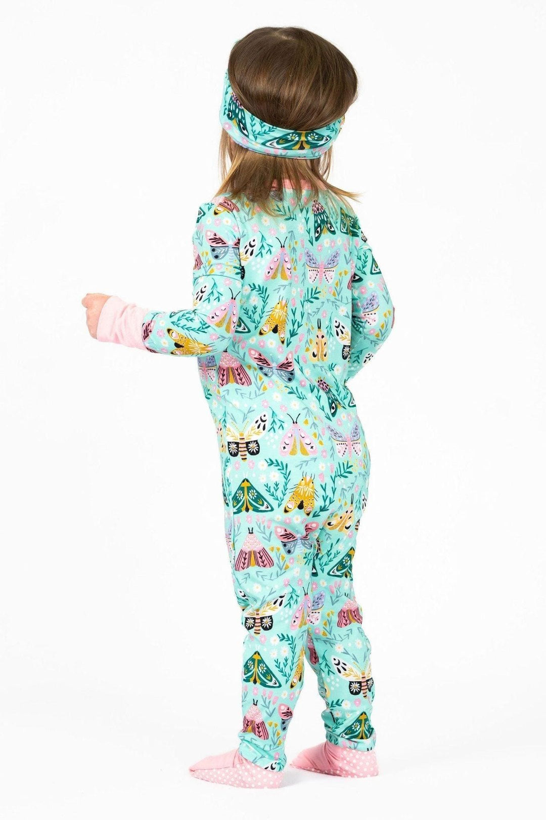 Moth Print - Bamboo Zip-Up Pajamas