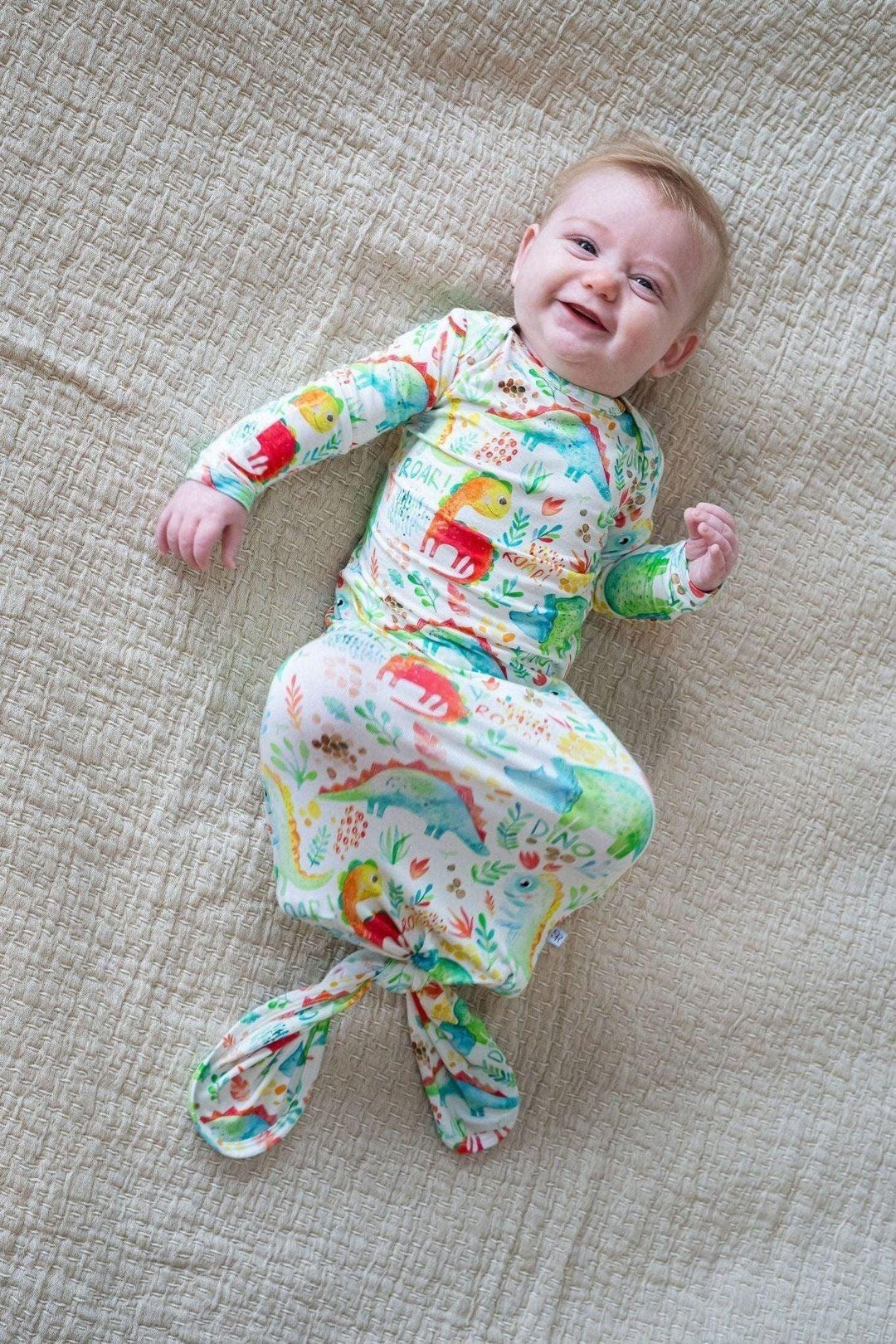 Dinosaur Newborn Knotted Gown
