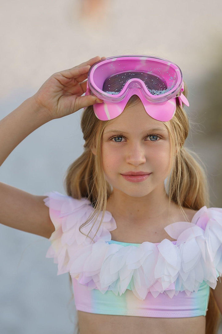 Girls' Pink Glitter Swim Mask