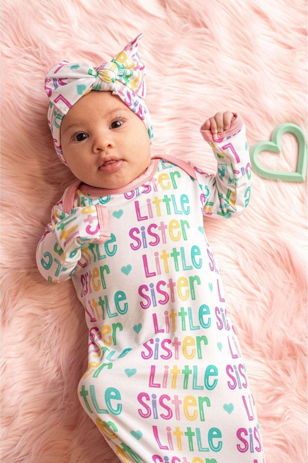 Little Sister Newborn Bamboo Knotted Gown