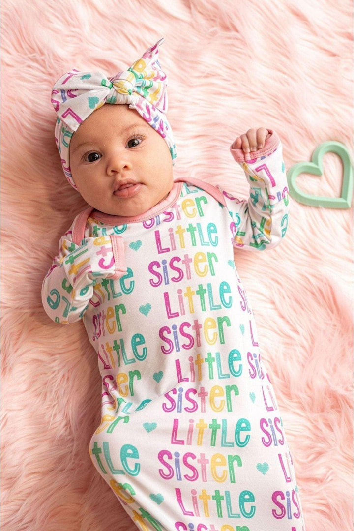 Little Sister Newborn Bamboo Knotted Gown