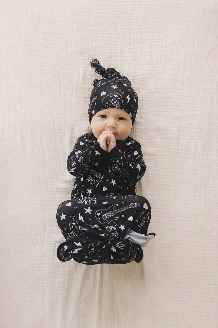 Love Rocks Newborn Bamboo Knotted Gown
