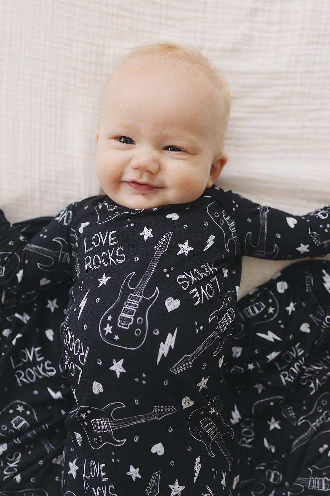 Love Rocks Newborn Bamboo Knotted Gown