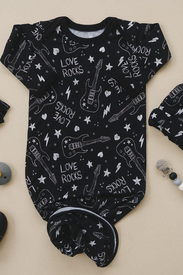 Love Rocks Newborn Bamboo Knotted Gown