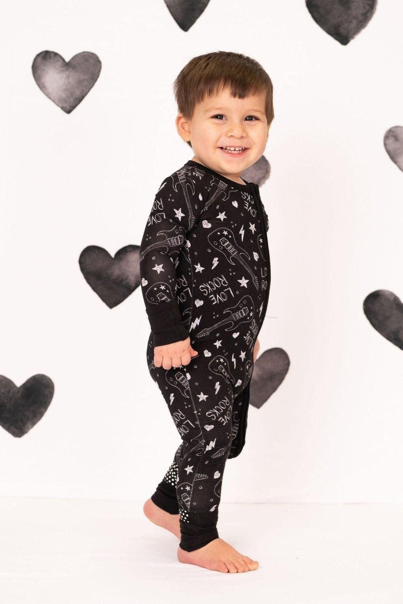 Love Rocks One-Piece Zipper Pajamas