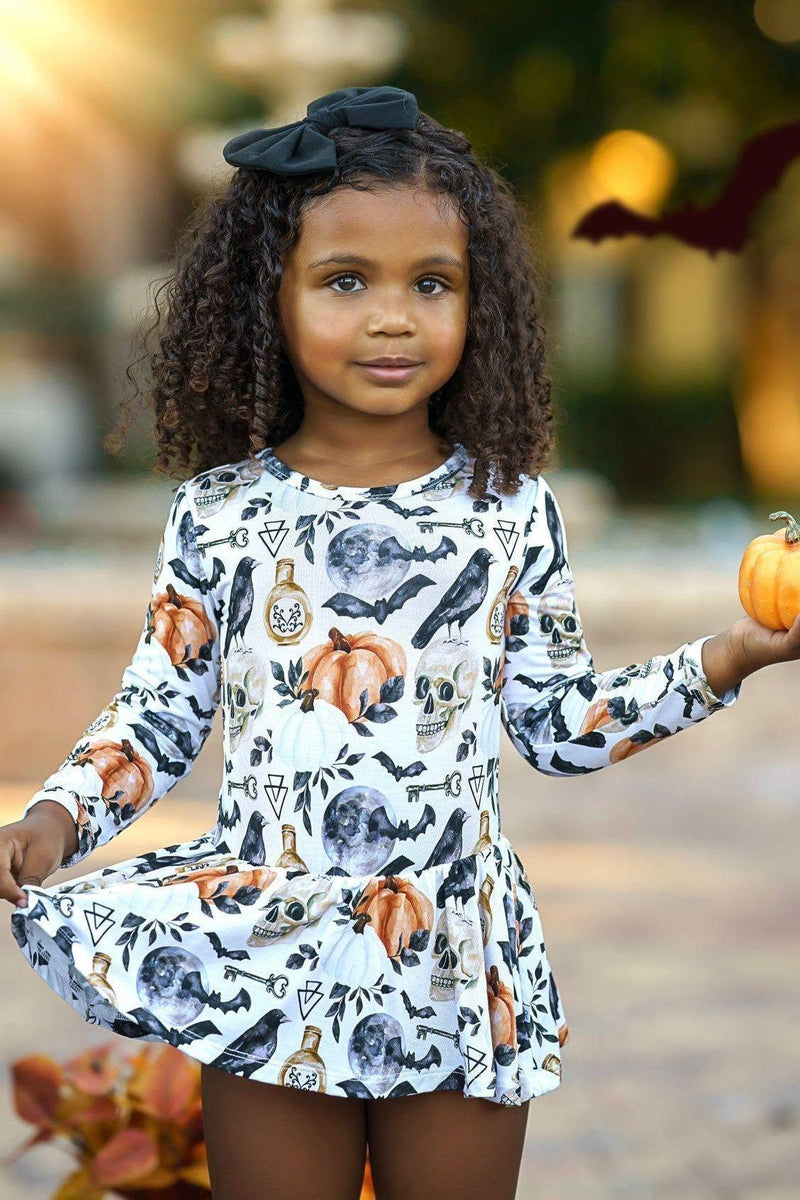Skulls & Pumpkins Skirted Bodysuit