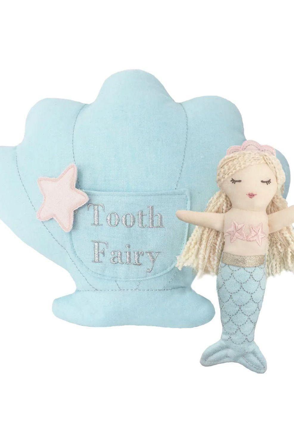 Mimi the Mermaid Tooth Fairy Shell Pillow | Baby Teeth Holder