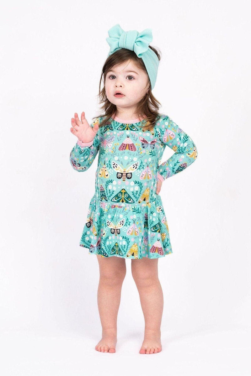 Vibrant Moth Bamboo Skirted Bodysuit