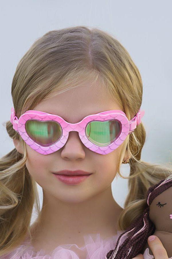 Heart-Shaped Mermaid Swim Goggle for Kids