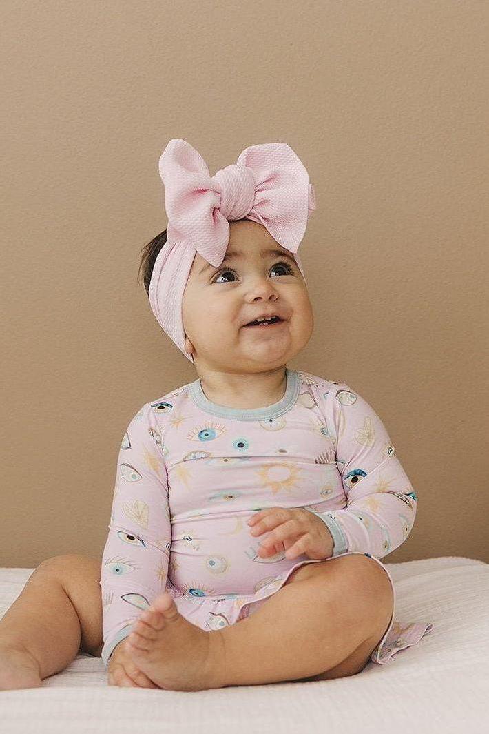 Pink Evil Eye Bamboo Skirted Bodysuit