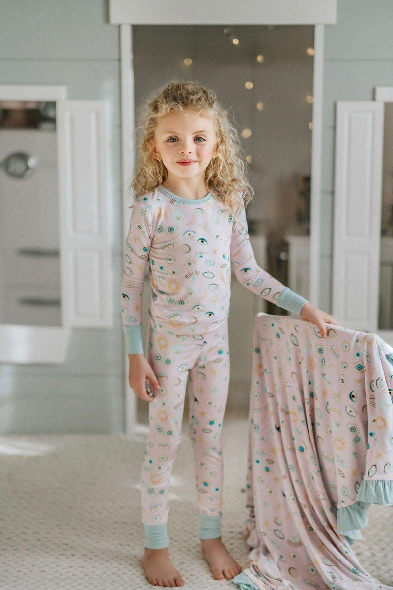 Pink Evil Eye Kids' Two-Piece Pajama Set