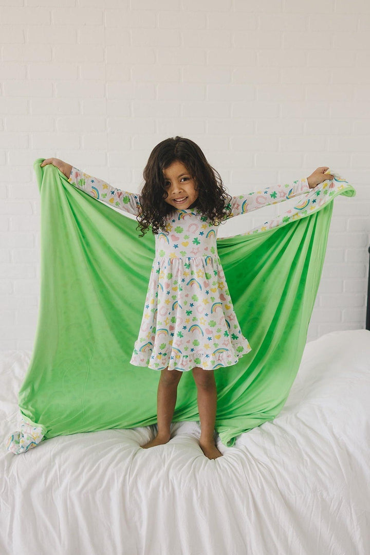 Shamrocks & Rainbows Girls' Bamboo Twirl Dress