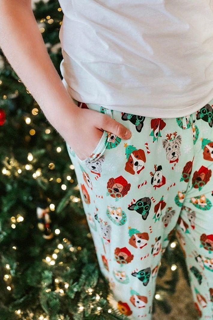 Unisex Adult Christmas Dogs Bamboo Sleep Pants